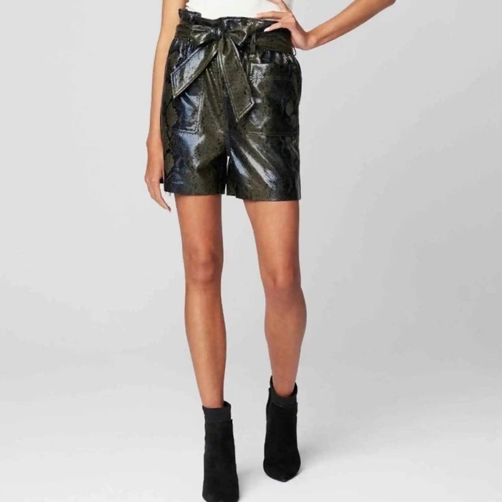 NWT Blank NYC Faux Snakeskin Paperbag Belted Shorts Make the Rules - Picture 2 of 7